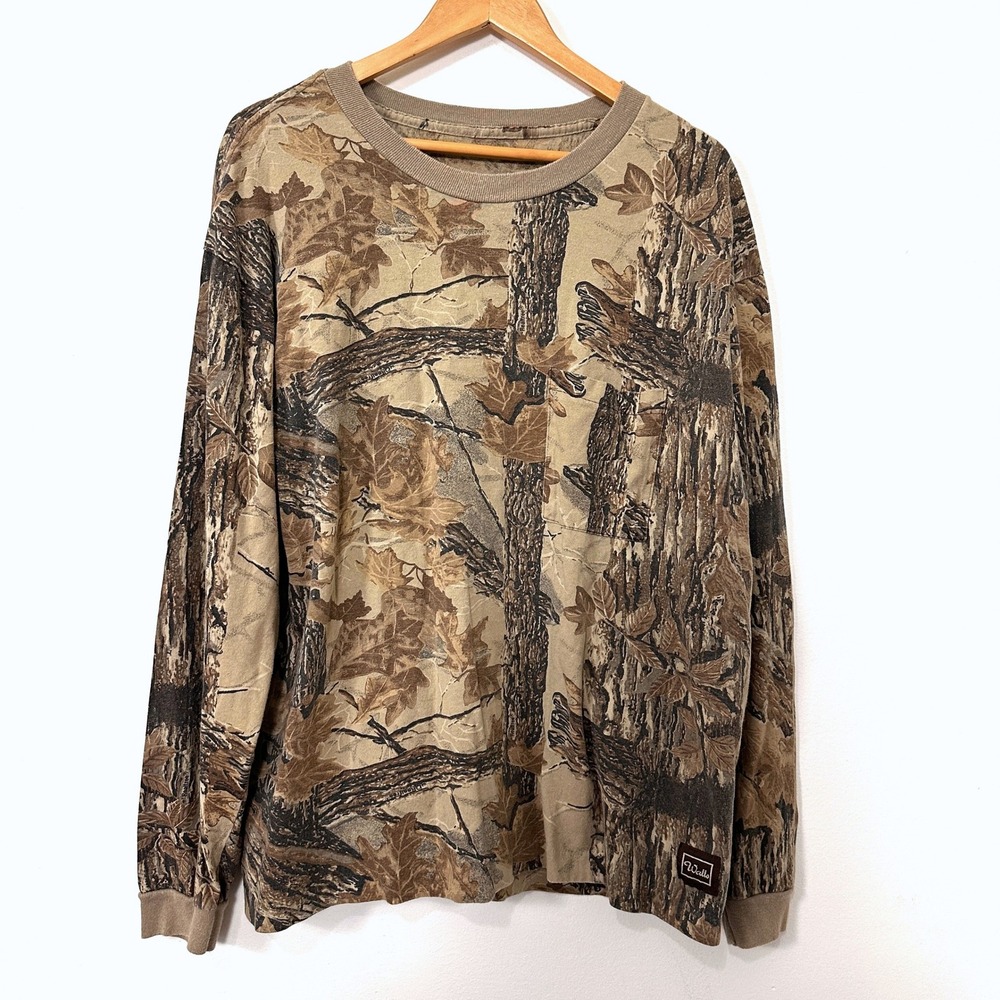 VTG Realtree Camo Shirt Mens Large Hardwoods Long Sleeve Hunting Tee XL